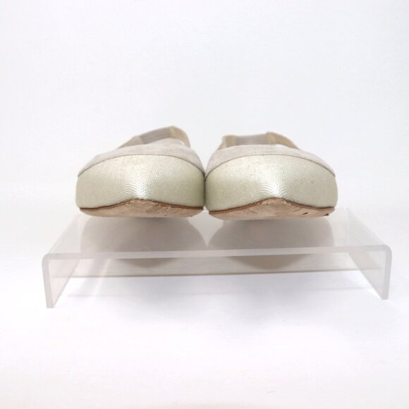 Manolo Blahnik 38 Golpeso Natural Linen & Suede Slingback Kitten Heel Mules - Picture 10 of 12